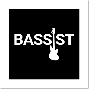 Bassist Bass Guitar Silhouette Dark Theme Posters and Art